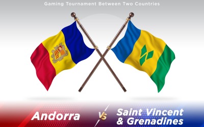 Andorra kontra Saint Vincent &amp;amp; Grenadinerna två länder flaggor - Illustration