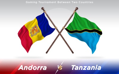Andorra kontra Tanzania två länder flaggor - Illustration