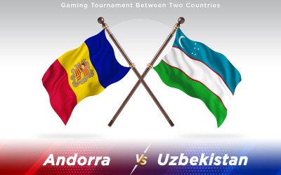 Andorra kontra Uzbekistan två länder flaggor - Illustration