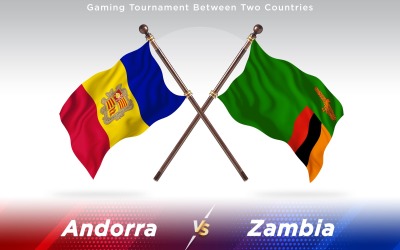 Andorra kontra Zambia två länder flaggor - Illustration