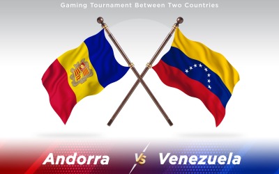 Andorra Venezuela&amp;#39;ya Karşı İki Ülkenin Bayrakları - İllüstrasyon