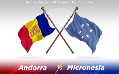 Andorra versus Micronesia Two Countries Flags - Illustration