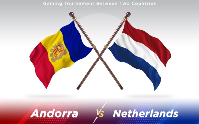Andorra versus Netherlands Two Countries Flags - Illustration
