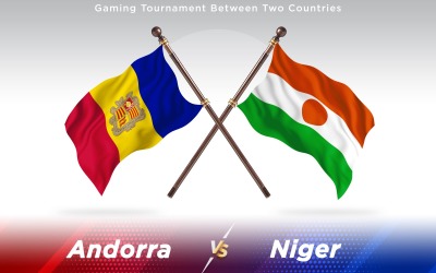 Andorra versus Niger Two Countries Flags - Illustration