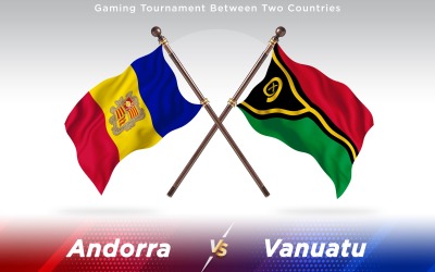 Andorra versus Vanuatu Two Countries Flags - Illustration