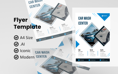 Carwash Flyer - Vorlage für Corporate Identity