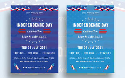 Fores - Design de folheto do Dia da Independência - Modelo de identidade corporativa