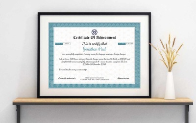 Plantilla de certificado de logros