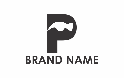 Bokstaven P hammare logotyp mall