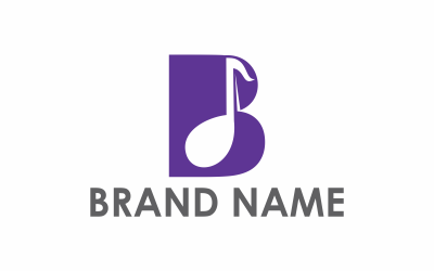 Буква B звуковий логотип шаблон