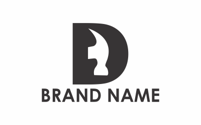 Modèle de logo lettre D marteau