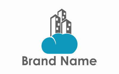 Plantilla de logotipo de nubes de ciudad