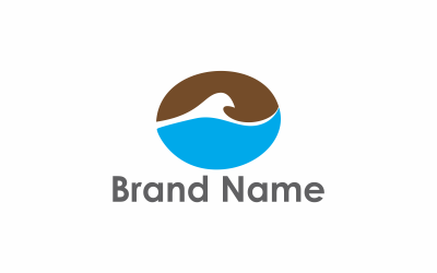 Vlna káva Logo šablona