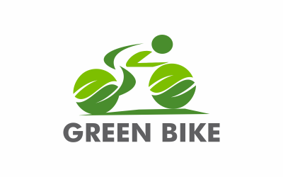 Зеленый шаблон логотипа велосипеда