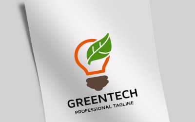 Modello di logo di tecnologia verde