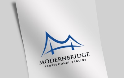 Шаблон логотипа буква M современный мост