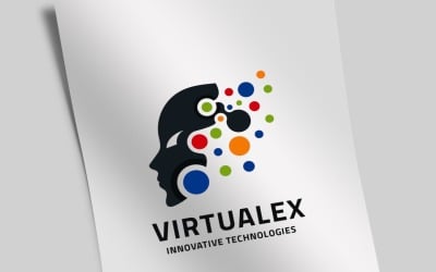 Шаблон логотипа искусственного интеллекта человека