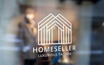 Hausverkäufer - Immobilien-Logo-Vorlage