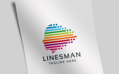 Plantilla de logotipo de hombre de líneas