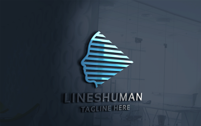 Plantilla de logotipo humano de líneas