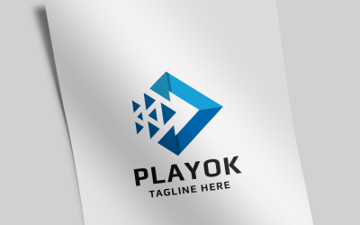 Playok Media Technology Logo Template