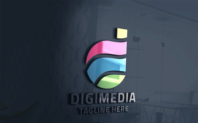 Szablon Logo Digital Media Letter D.