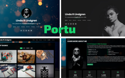 Portu-个人投资组合引导5着陆页模板
