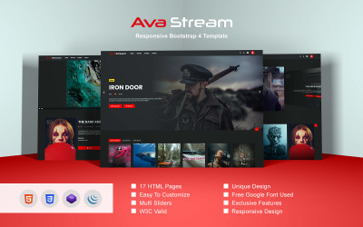 Responsywny szablon strony www Ava Stream - Responsive Bootstrap 4 #162927