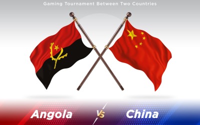 Angola a Chiny Flagi dwóch krajów - ilustracja
