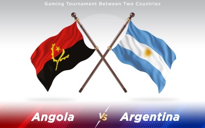 Angola kontra Argentina två länder flaggor - Illustration