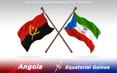 Angola kontra Ekvatorialguinea Två länder flaggor - Illustration