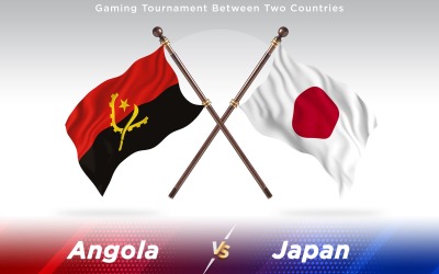 Angola Contro Bandiere Del Giappone Due Paesi - Illustrazione