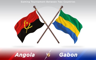 Angola Contro Il Gabon Bandiere Dei Due Paesi - Illustrazione