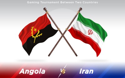Angola Contro Iran Due Bandiere Di Paesi - Illustrazione