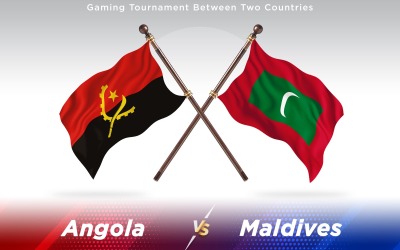 Angola Contro Maldive Due Bandiere Di Paesi - Illustrazione
