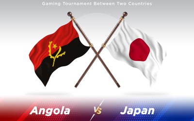 Angola gegen Japan Zwei Länder Flaggen - Illustration