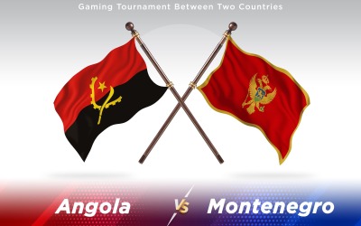 Angola gegen Montenegro Flaggen aus zwei Ländern - Illustration