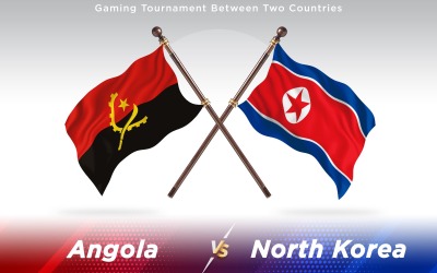 Angola gegen Nordkorea Zwei Länder Flaggen - Illustration