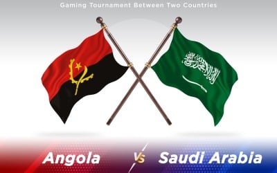 Angola gegen Saudi-Arabien Flaggen zweier Länder - Illustration