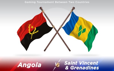 Angola gegen St. Vincent &amp;amp; Grenadinen Zwei Länder Flaggen - Illustration