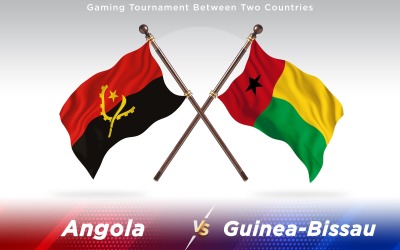 Angola kontra flagi dwóch krajów Gwinei Bissau - ilustracja