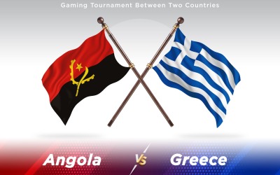 Angola kontra Greklands två länder flaggor - Illustration