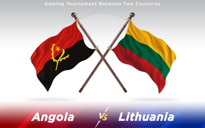 Angola kontra Litvánia két ország zászlói - illusztráció