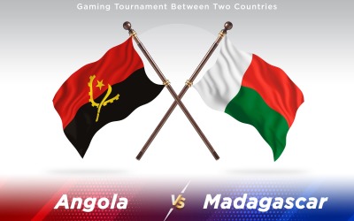 Angola Madagaskar&amp;#39;a Karşı İki Ülkenin Bayrakları - İllüstrasyon