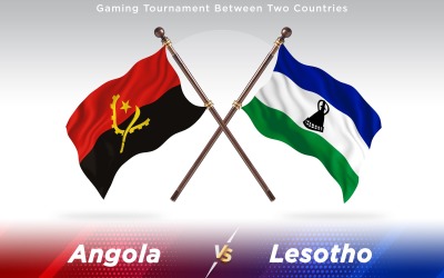 Angola ve Liberya İki Ülkenin Bayrakları - İllüstrasyon