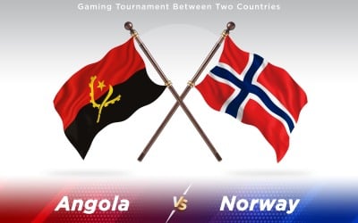 Angola ve Norveç İki Ülkenin Bayrakları - İllüstrasyon