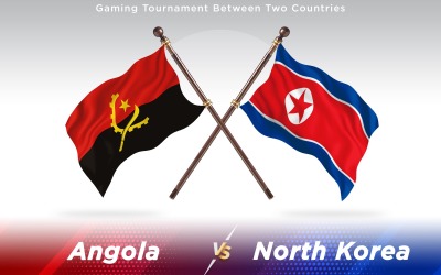 Angola versus banderas de dos países de Corea del norte - ilustración