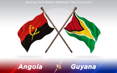 Angola versus Guyana Two Countries Flags - Illustration