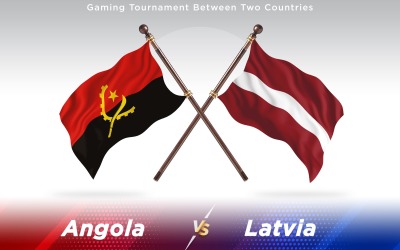 Angola versus Latvia Two Countries Flags - Illustration