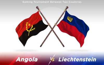 Angola versus Liechtenstein Two Countries Flags - Illustration